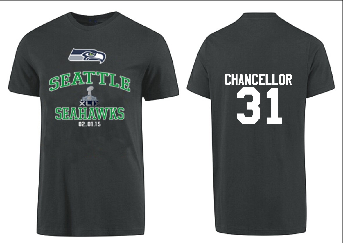 Mens Seattle Seahawks #31 Chancellor Superbowl T-Shirt