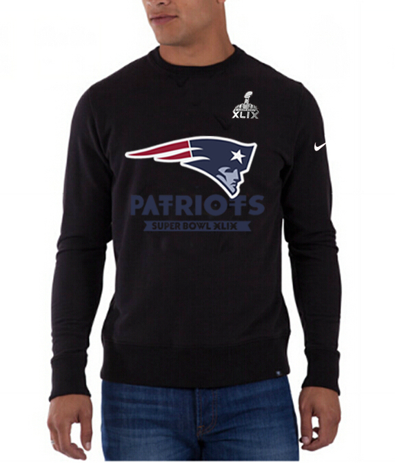 Mens New England Patriots #12 Brady Black Superbowl Hoodie