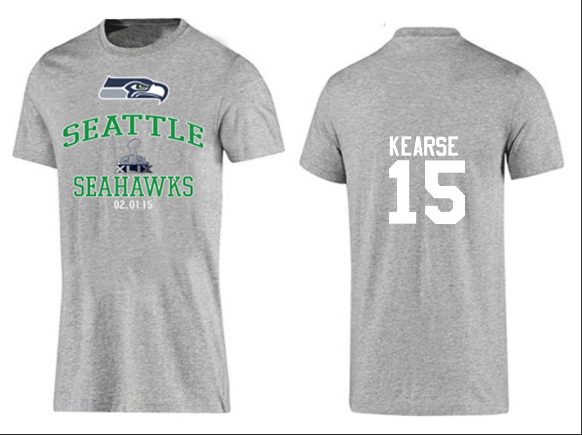 Mens Seattle Seahawks #15 Kearse Grey Color Superbowl T-Shirt