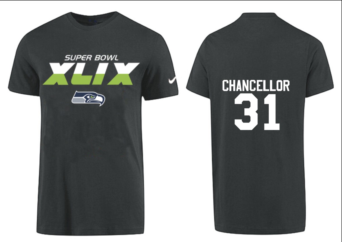 Mens Seattle Seahawks #31 Chancellor D.Green  Superbowl T-Shirt