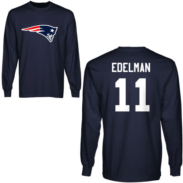 Mens New England Patriots #11 Edelman Black Color Hoodie