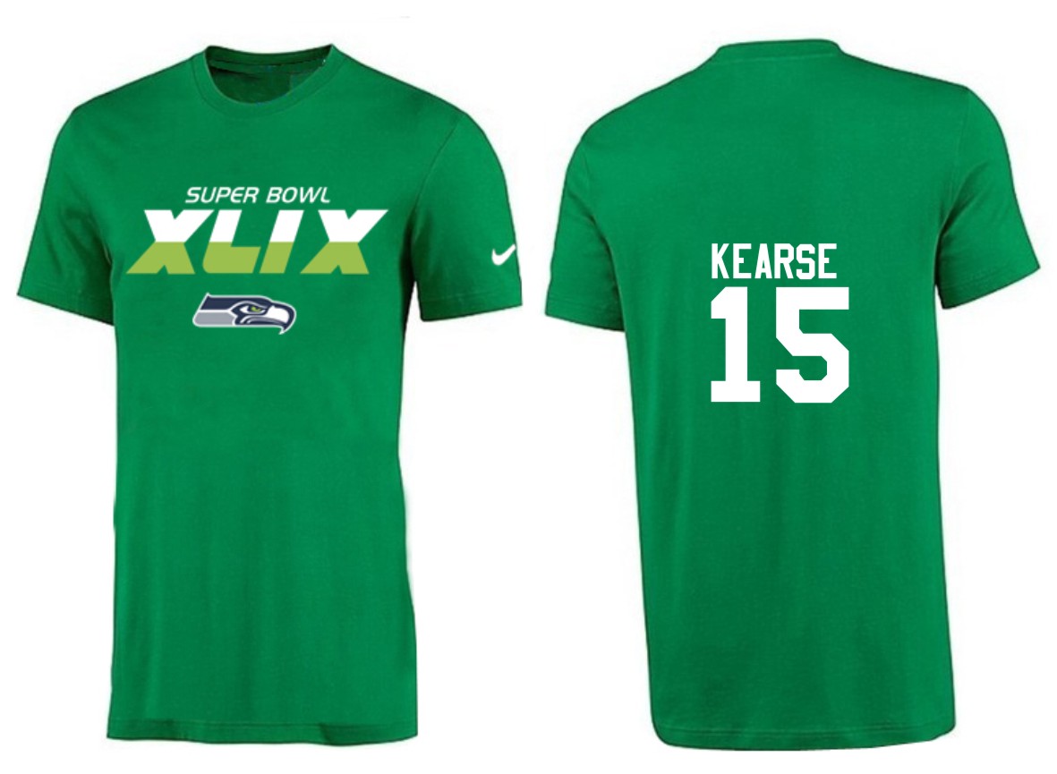 Mens Seattle Seahawks #15 Kearse Green Color Superbowl T-Shirt