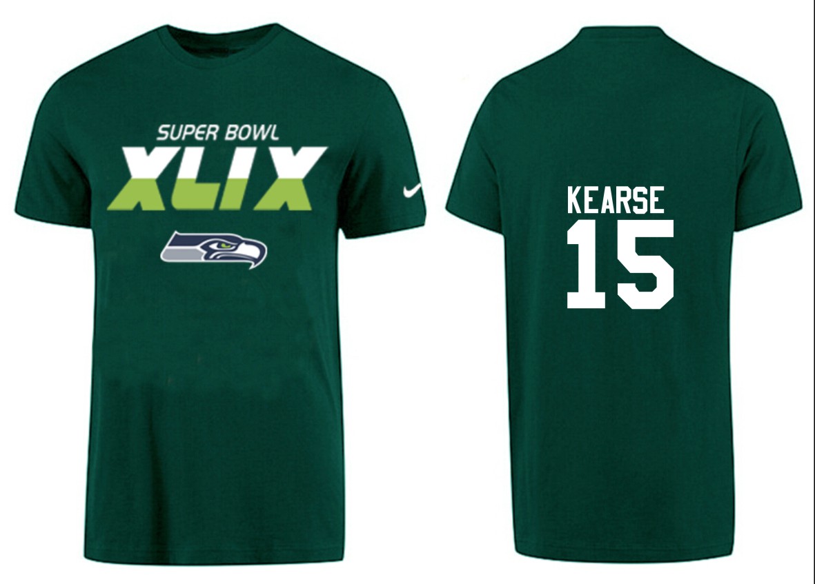 Mens Seattle Seahawks #15 Kearse Superbowl T-Shirt Green