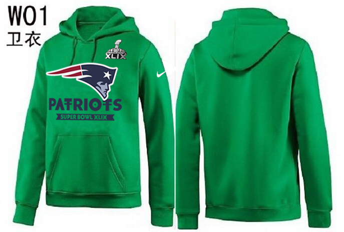 Mens  New England Patriots Nike Green Super Bowl XLIX Bound Logo Pullover Hoodie