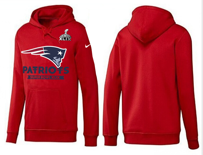 Mens  New England Patriots Nike Red Super Bowl XLIX Bound Logo Pullover Hoodie