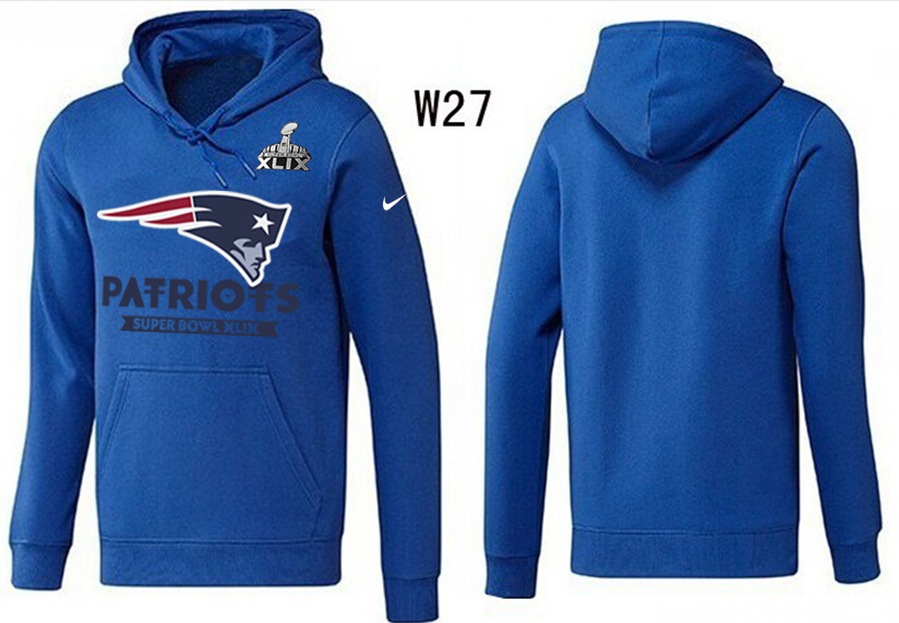 Mens  New England Patriots Nike Blue Super Bowl XLIX Bound Logo Pullover Hoodie