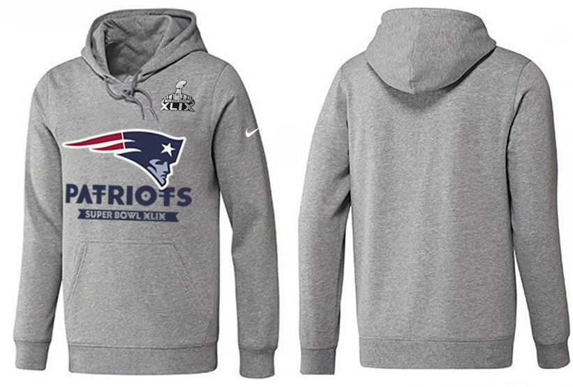 Mens  New England Patriots Nike Grey Color Super Bowl XLIX Bound Logo Pullover Hoodie