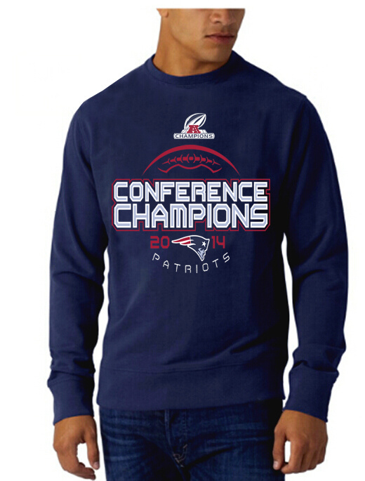 2014 Mens New England Patriots Nike Blue AFC Hoodie