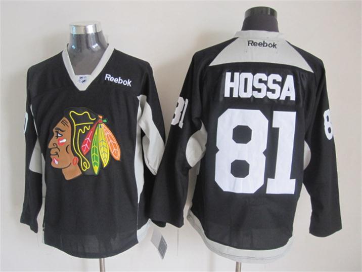 NHL Chicago Blackhawks #81 Hossa Black Jersey