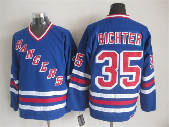 NHL New York Rangers #35 Richter Blue NHL Jersey