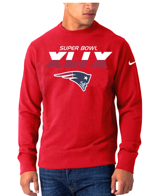 Mens New England Patriots Nike Red Super Bowl XLIX Hoodie