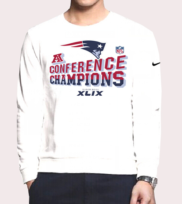 Mens New England Patriots Nike White Color AFC Hoodie