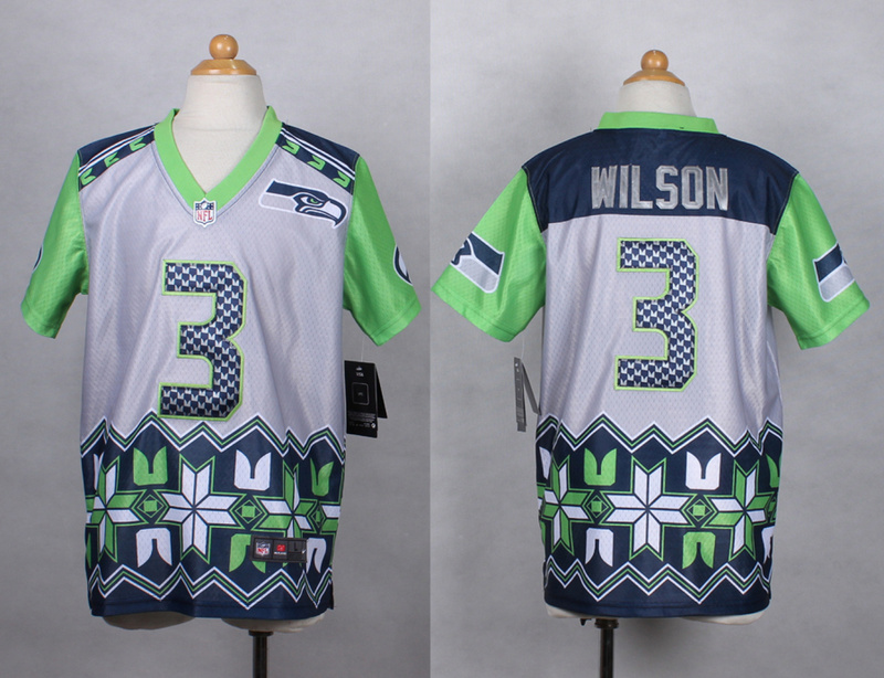 2015 Seattle Seahawks #3 Wilson New Style Noble Fashion Elite Youth Jersey