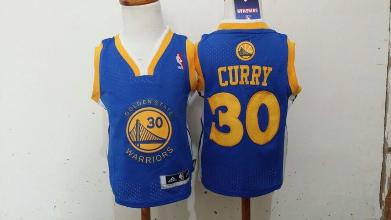 NBA Golden State Warriors #30 Curry Blue Youth Jersey 2-7Y