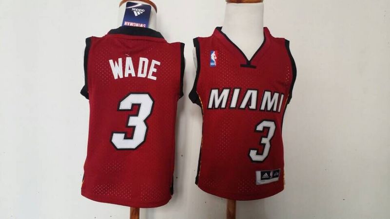 NBA Miami Heat #3 Wade Red Youth Jersey 2-7Y