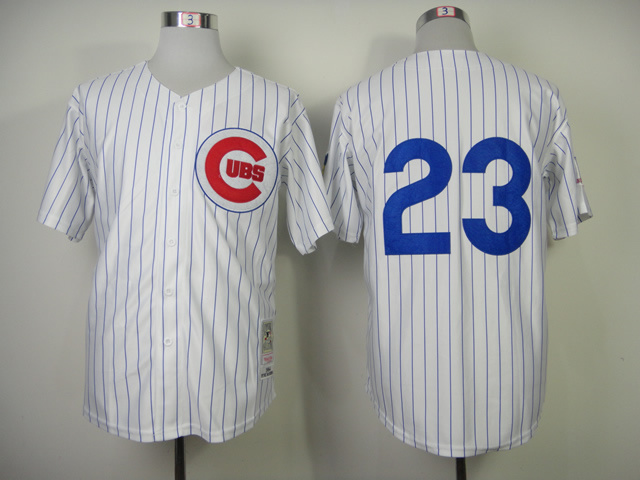 MLB Chicago Cubs #23 Sandberg White Pinstripe 1984 Throwback Jersey