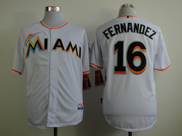 MLB Miami Marlins #16 Fernandez White Jersey