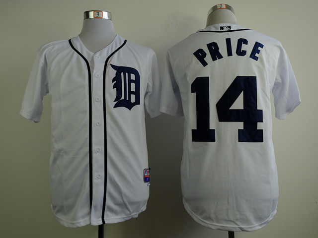 MLB Detroit Tigers #14 Price White Color Jersey