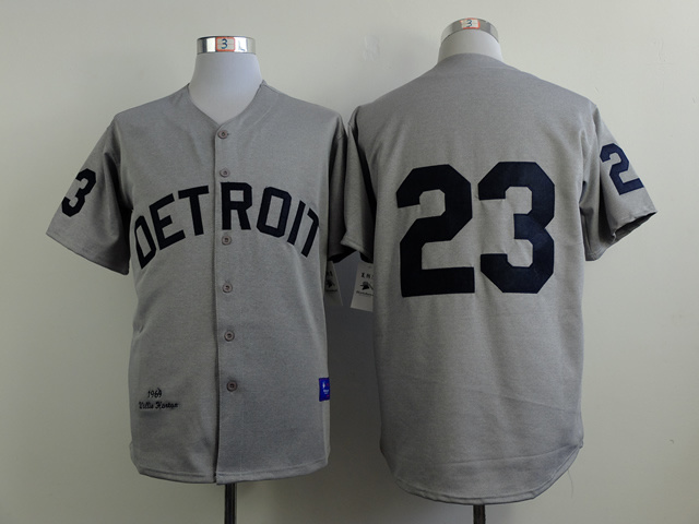 MLB Detroit Tigers #23 Gibson Grey Cotten Jersey