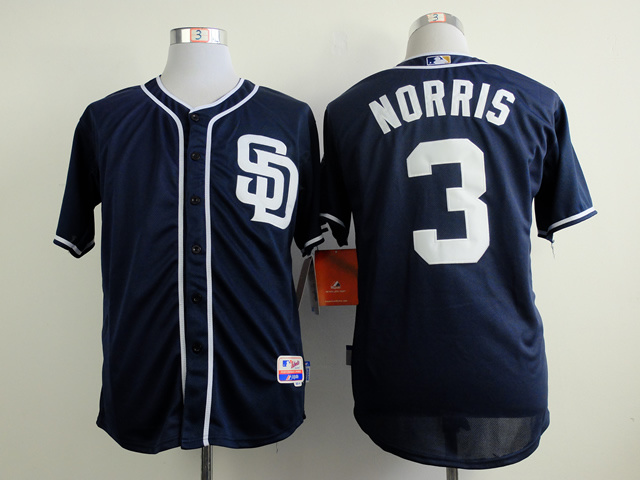 MLB Jerseys San Diego Padres #3 Norris D.Blue Jersey