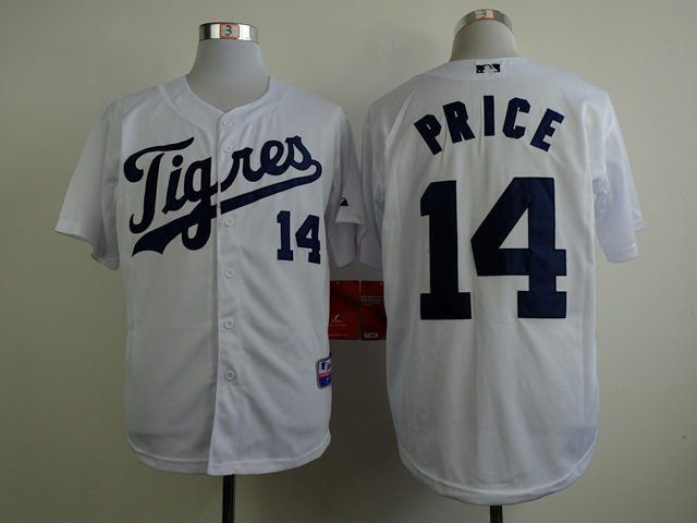 MLB Detroit Tigers #14 Price White Jersey