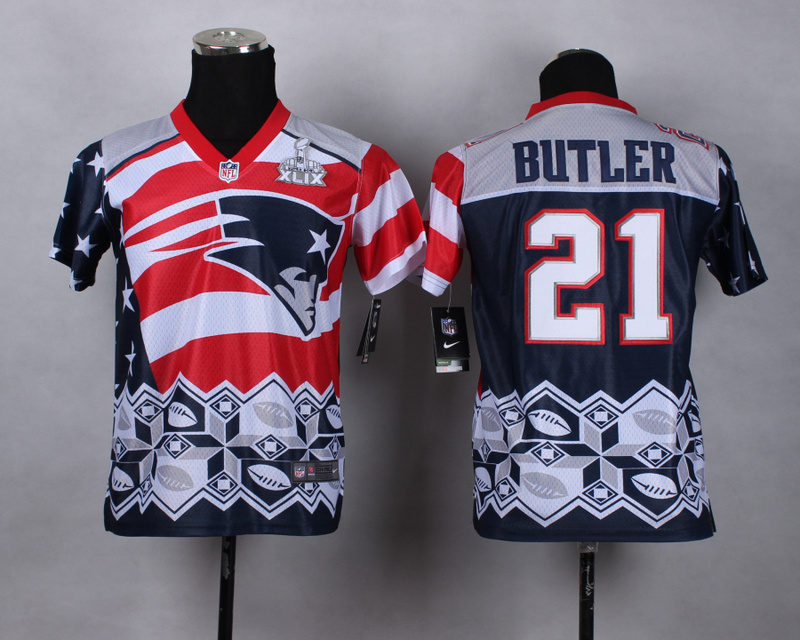 New England Patriots #21 Butler New Style Noble Fashion Elite Youth Superbowl jersey