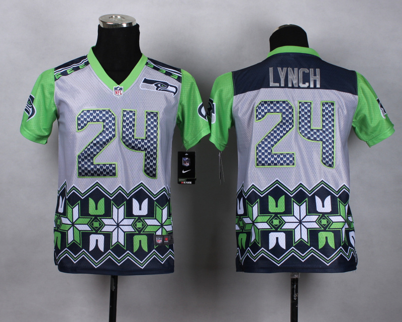Seattle Seahawks #24 Lynch New Style Noble Fashion Elite Youth Jersey