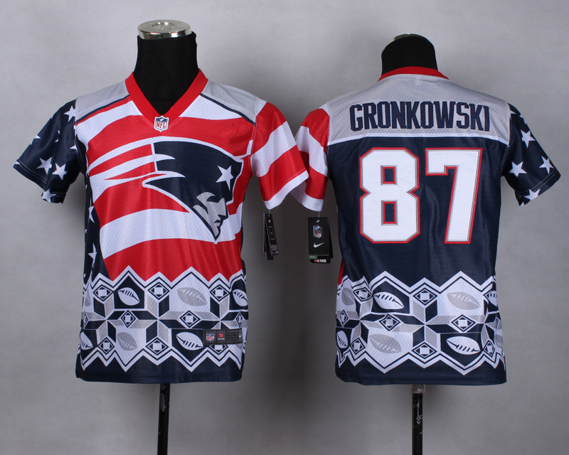 New England Patriots #87 Gronkowski New Style Noble Fashion Elite Youth jersey