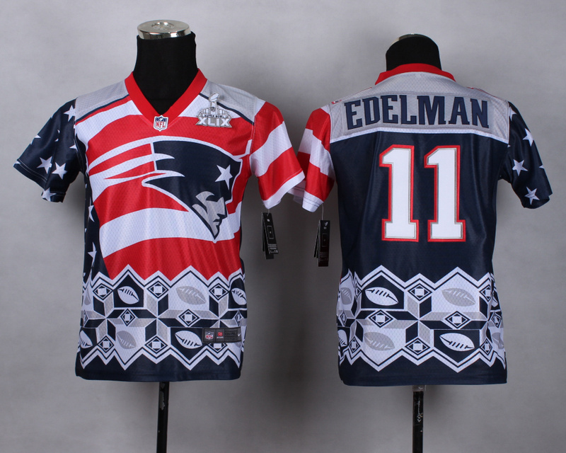 New England Patriots #11 Edelman New Style Noble Fashion Elite Youth Superbowl Jersey