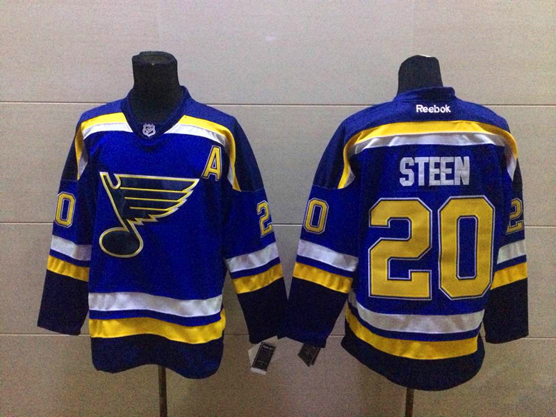 NHL St.Louis Blues #20 Steen Blue Jersey with A Patch