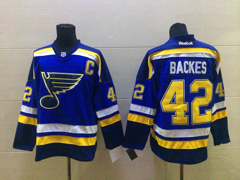 NHL St.Louis Blues #42 Backes Blue Jersey with C Patch