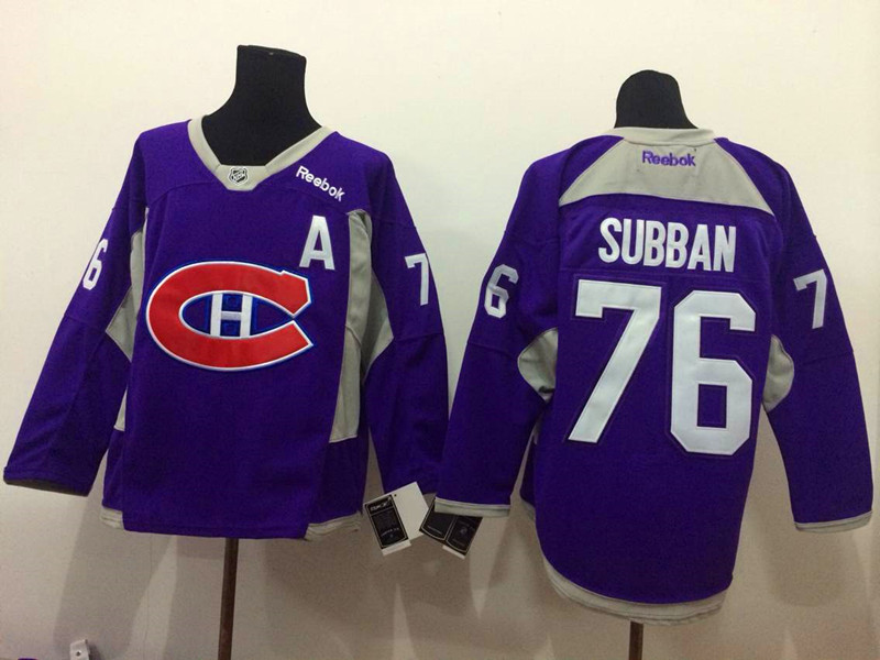 NHL Montreal Canadiens #76 Subban Purple 2015 Jersey with A Patch