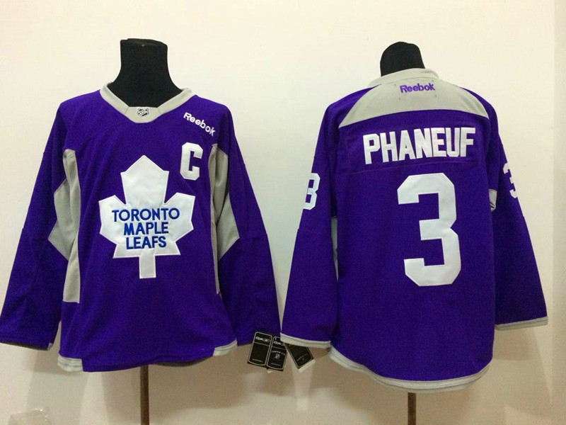 NHL Toronto Maple Leafs #3 Phaneuf Purple 2015 Jersey with C Patch