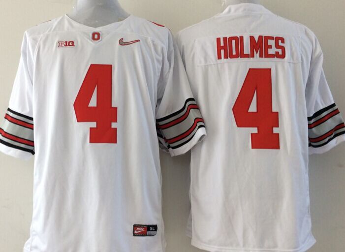 NCAA Ohio State Buckeyes #4 Santonio Holmes White Stitched NCAA Jersey