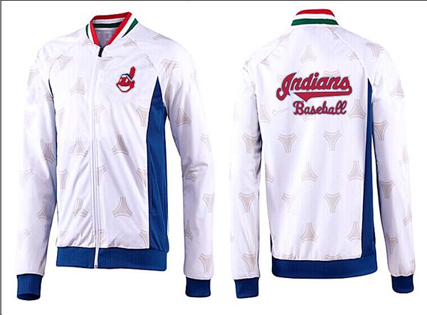 MLB Cleveland Indians White Blue Jacket 2