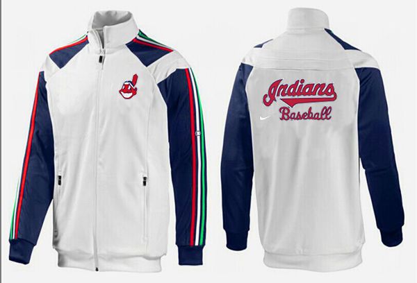 MLB Cleveland Indians White Blue Jacket