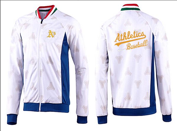 MLB Oakland Athletics White Blue Jacket