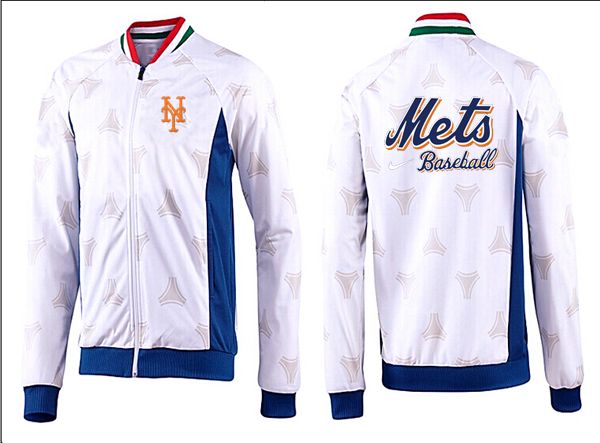 MLB New York Mets White White Blue Jacket