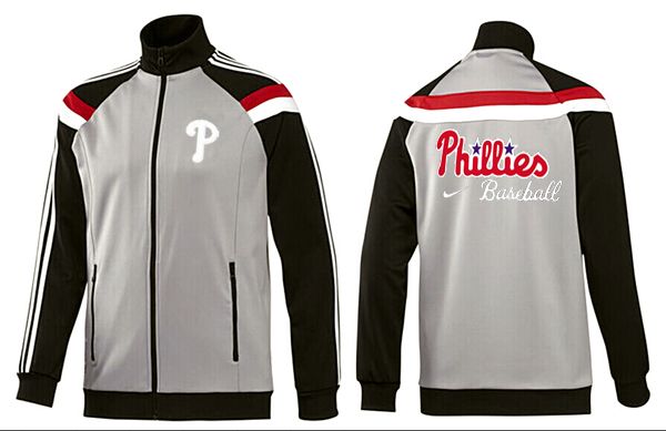 MLB Philadelphia Phillies Grey Black Jacket