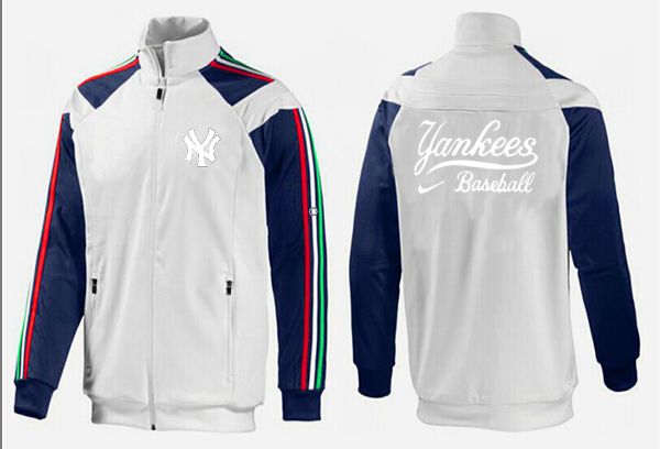 MLB New York Yankees White Blue Jacket