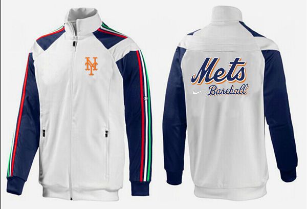 MLB New York Mets White Blue Jacket
