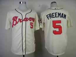 Atlanta Braves #5 FREEMAN Cream Jersey