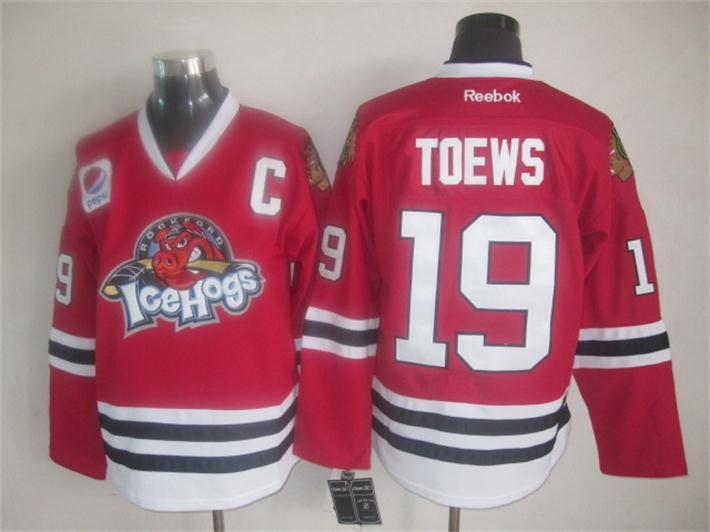 NHL Chicago Blackhawks #19 Toews Red Icehogs Jersey