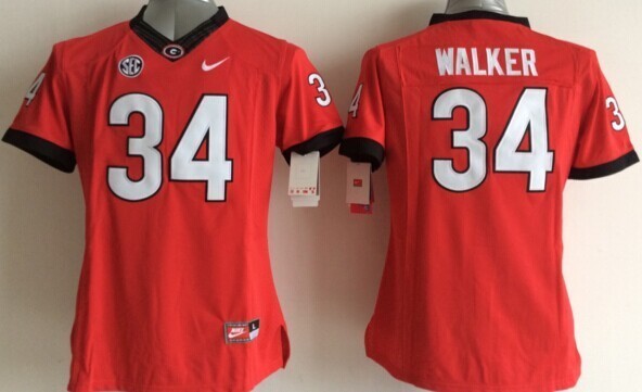 NCAA Georgia Bulldogs #34 Walker Red Youth Jersey