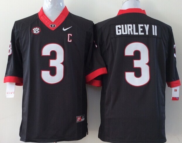 NCAA Georgia Bulldogs #3 Gurley II Black Youth Jersey