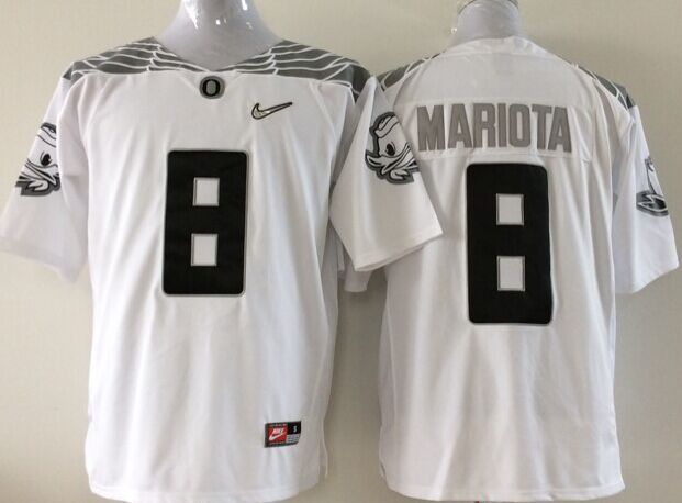NCAA Oregon Ducks #8 Mariota White Color Youth Jersey