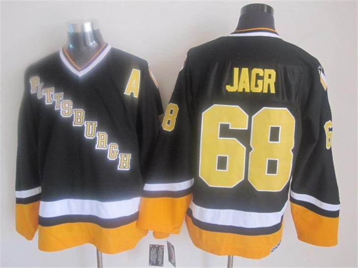 NHL Pittsburgh Penguins #68 Jagr Black 2015 Jersey with A Patch
