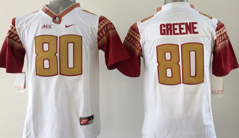 NCAA Florida State Seminoles #80 Greene White Youth Jersey