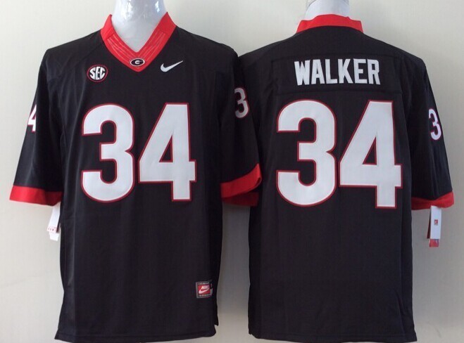 NCAA Georgia Bulldogs #34 Walker Black Youth Jersey