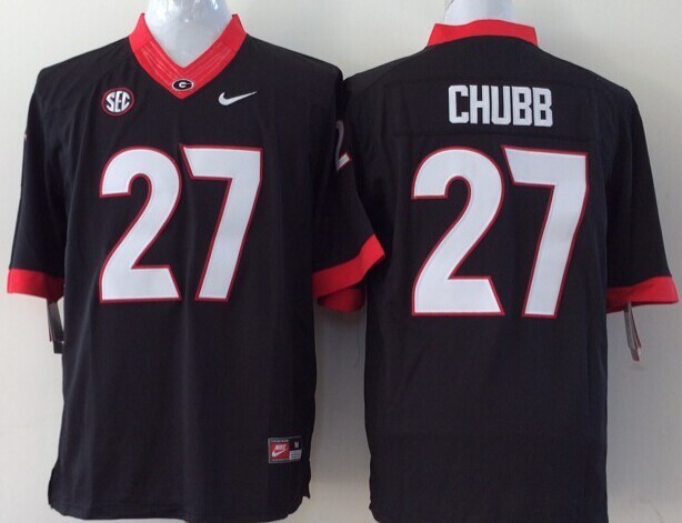 NCAA Georgia Bulldogs #27 Chubb Black Youth Jersey